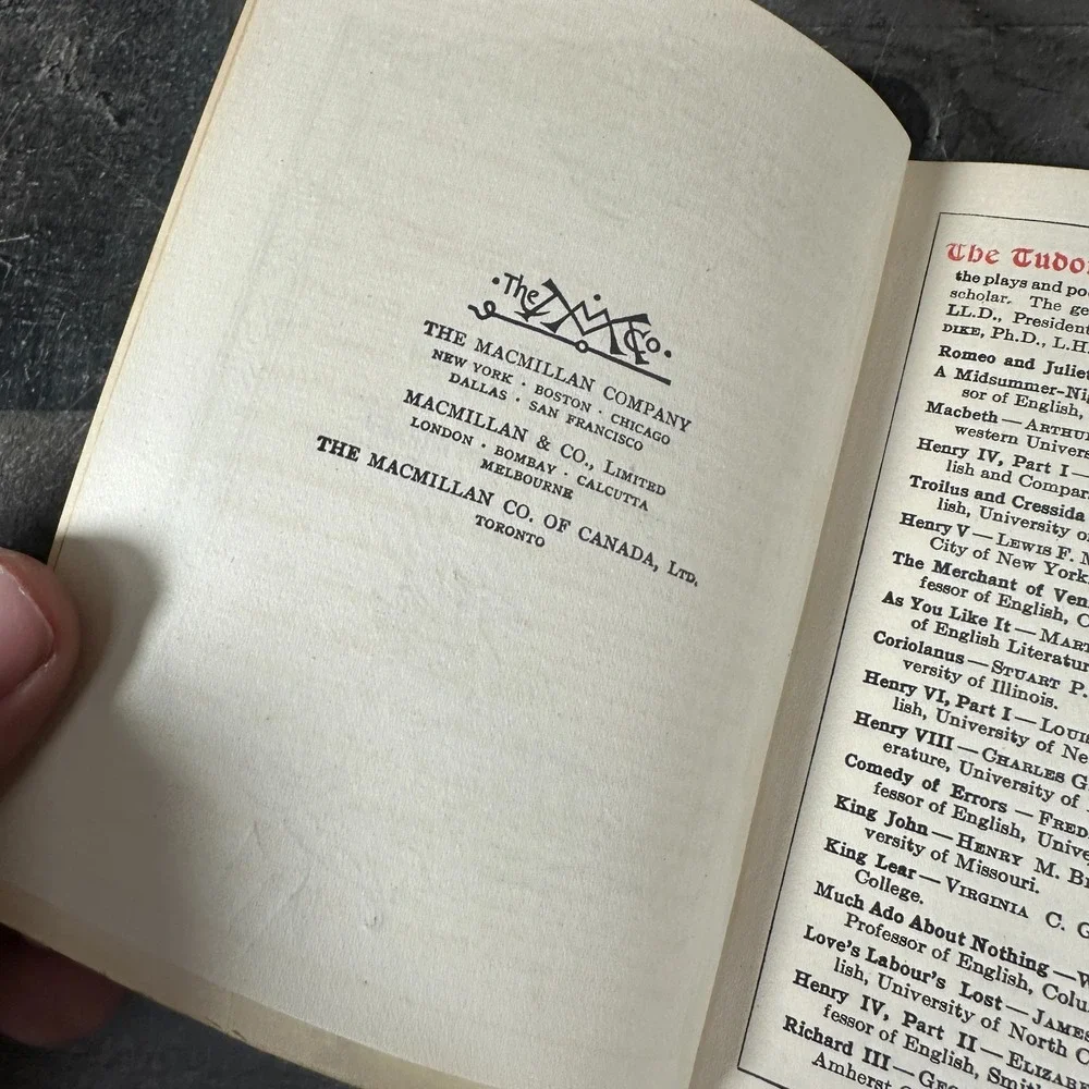 The Tudor Shakespeare Much Ado About Nothing 1923 MacMillan